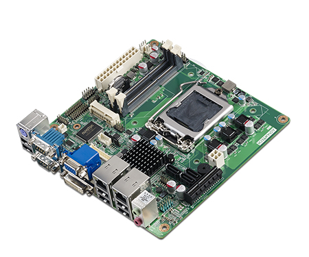 Mini-ITX Motherboard with Intel&reg; Core™ i7/i5/i3/Celeron, CRT/DVI/LVDS, 6 COM, Dual LAN, PCIe x4